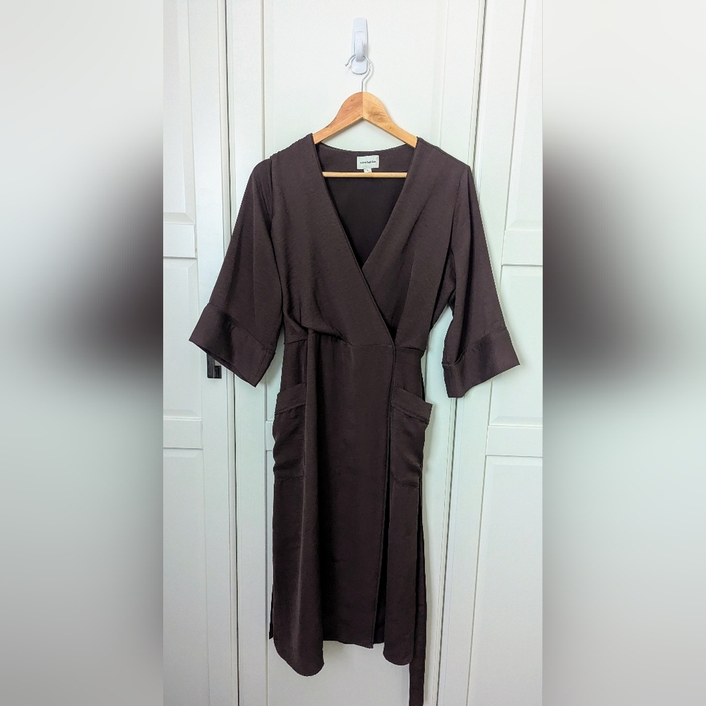 Frank & Oak kimono midi wrap dress